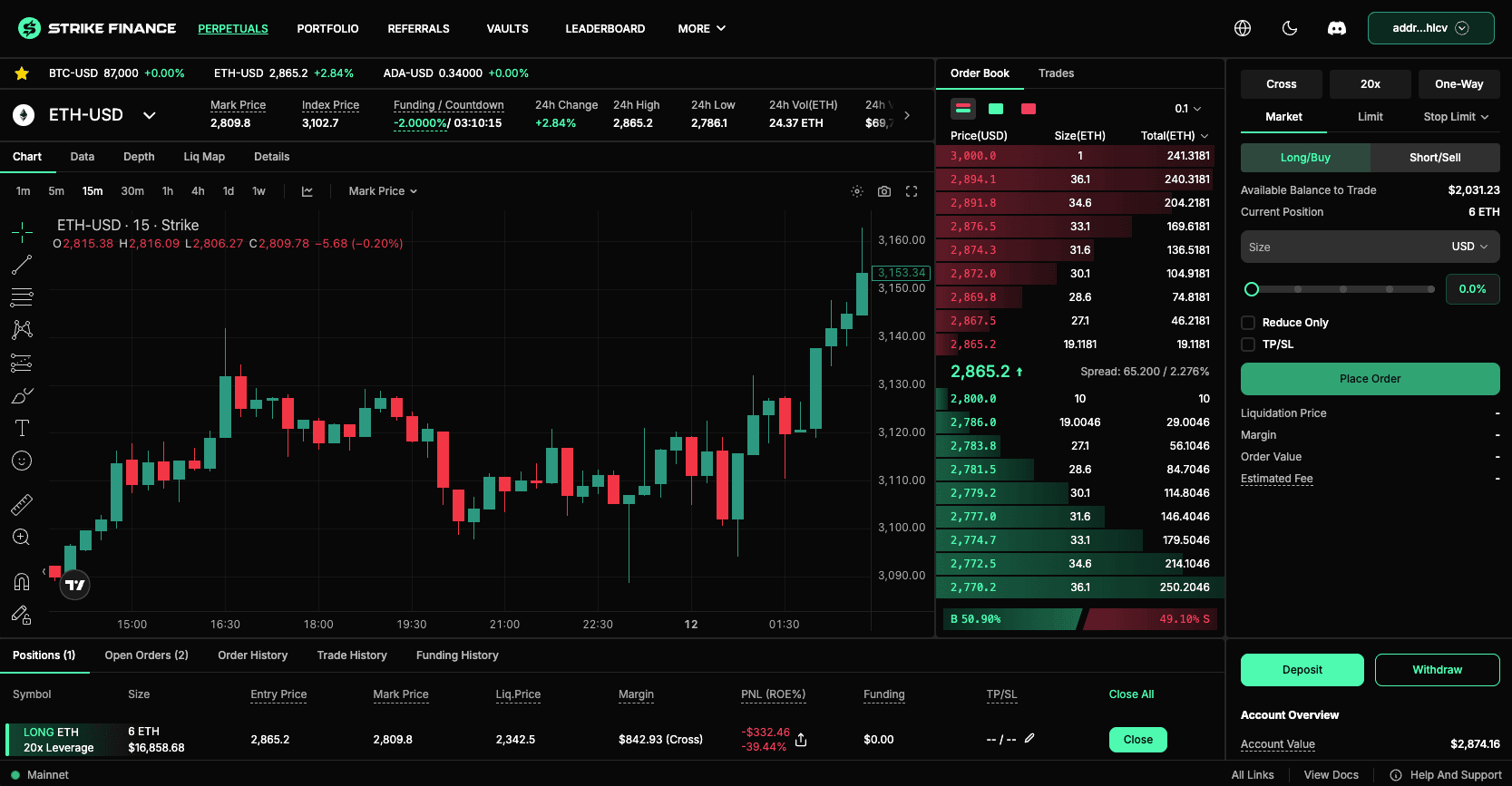 Strike Finance Trading Platform
